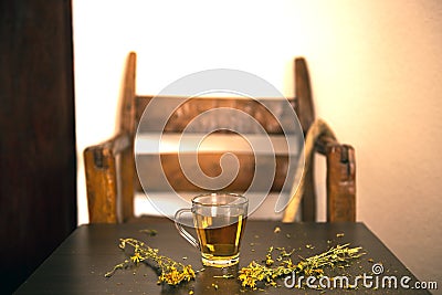 Natural St. John`s Wort Tea Stock Photo